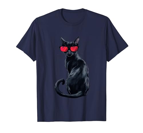Katze Sonnenbrille Retro Katzenbesitzer Design Grafik Tees Herren Damen T-Shirt von Graphic Tees Men Women Boys Girls