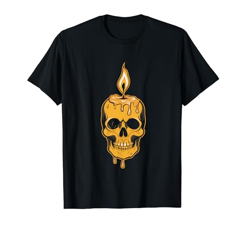 Totenkopf Kerze Halloween Kostüm Kopf Gruselig Gruselig T-Shirt von Graphic Tees Men Women Boys Girls