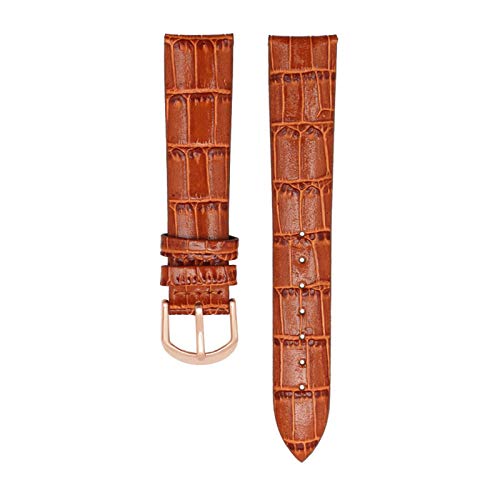 Leder Uhrenband 18/20/22mm Leichte Lederband Armbanduhr Bügelstiftspange Brown Rose Buckle, 20mm von Grasschen