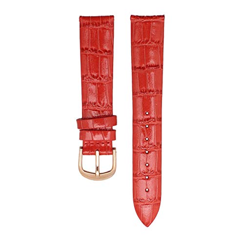 Leder Uhrenband 18/20/22mm Leichte Lederband Armbanduhr Bügelstiftspange Red Rose Buckle, 20mm von Grasschen