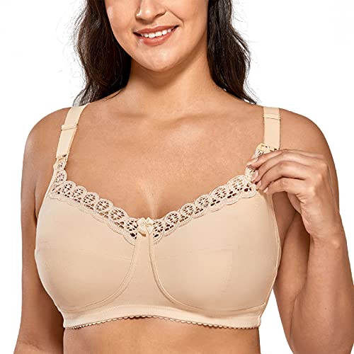 Gratlin Damen Still BH Große Brüste ohne Bügel Baumwolle Stütz Schwangerschafts BHS Beige 85E Gratlin Damen Still BH Große Brüste ohne Bügel Baumwolle Stütz Schwangerschafts BHS Beige 85E von Gratlin