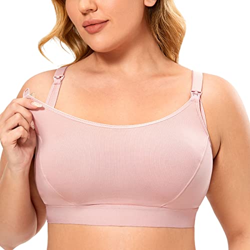 Gratlin Damen Stütz Sport Still BH Große Brüste Baumwolle Racerback Schwangerschafts BHS Rose rauchte XL von Gratlin