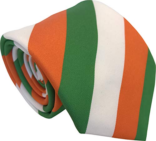 Herren-Krawatte, Irland-Flagge, gestreift, Grün, Orange, Weiß, Standard Tie Length: 57 inches Herren-Krawatte, Irland-Flagge, gestreift, Grün, Orange, Weiß, Standard Tie Length: 57 inches von Great British Tie Club