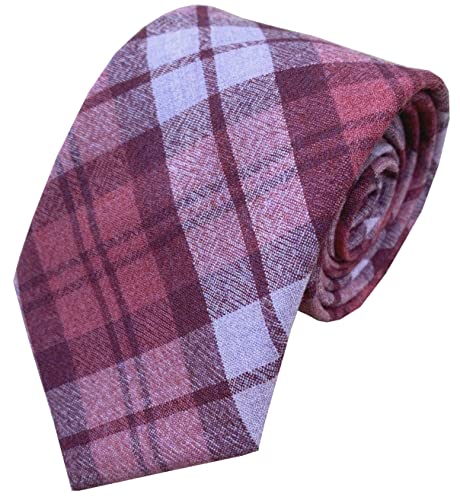Herren-Krawatte, 100 % Wolle, kariert, Rot und Pink, Rot, Pink, Einheitsgröße Herren-Krawatte, 100 % Wolle, kariert, Rot und Pink, Rot, Pink, Einheitsgröße von Great British Tie Club