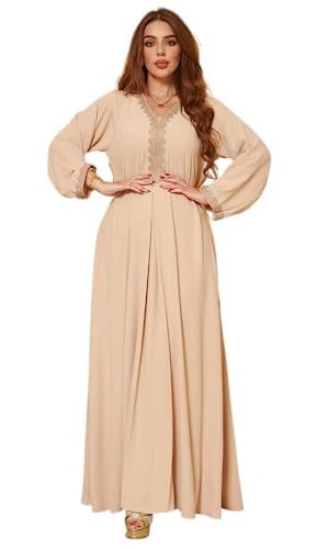 Greatfool Kaftan Damen lang - Traditioneller Damen-Djellaba im Stil eines marokkanischen Kaftans oder eines Kabylenkleids, der als Damen-Abaya oder - XL von Greatfool