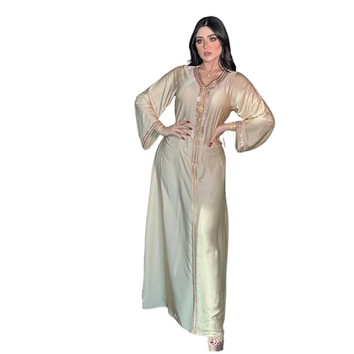 Greatfool Kaftan Damen lang - Traditioneller Damen-Djellaba im Stil eines marokkanischen Kaftans oder eines Kabylenkleids, der als Damen-Abaya oder - L von Greatfool