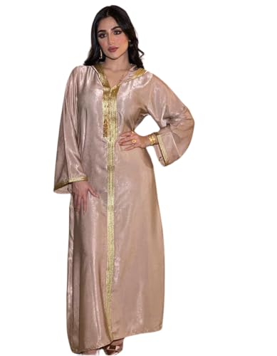 Greatfool Kaftan Damen lang - Traditioneller Damen-Djellaba im Stil eines marokkanischen Kaftans oder eines Kabylenkleids, der als Damen-Abaya oder - L von Greatfool