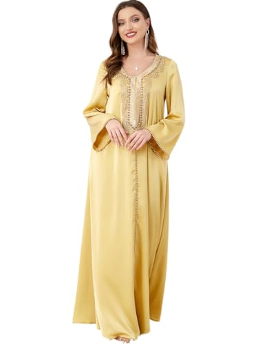 Greatfool Kaftan Damen lang - Traditioneller Damen-Djellaba im Stil eines marokkanischen Kaftans oder eines Kabylenkleids, der als Damen-Abaya oder - S von Greatfool