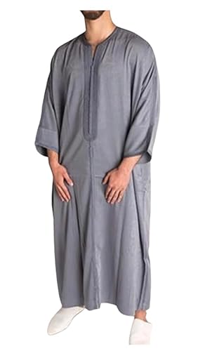 Greatfool Kaftan Herren - gebetskleidung für männer mit Premium-Qualitätsverarbeitungen - Elegant und traditionell Abaya Herren - arabische Kleidung Herren - L von Greatfool