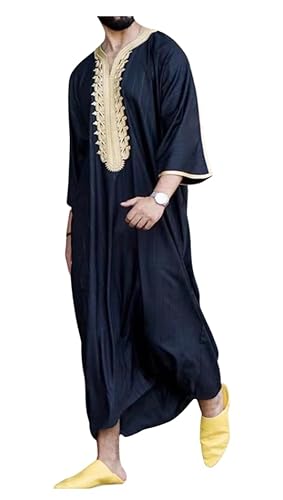 Greatfool Kaftan Herren - gebetskleidung für männer mit Premium-Qualitätsverarbeitungen - Elegant und traditionell Abaya Herren - arabische Kleidung Herren - L von Greatfool