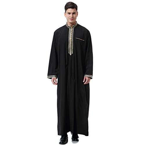 Greatfool Kaftan Herren - gebetskleidung für männer mit Premium-Qualitätsverarbeitungen - Elegant und traditionell Abaya Herren - arabische Kleidung Herren - L von Greatfool