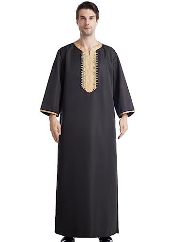 Greatfool Kaftan Herren - gebetskleidung für männer mit Premium-Qualitätsverarbeitungen - Elegant und traditionell Abaya Herren - arabische Kleidung Herren - L von Greatfool