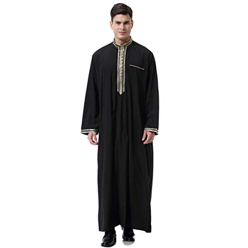 Greatfool Kaftan Herren - gebetskleidung für männer mit Premium-Qualitätsverarbeitungen - Elegant und traditionell Abaya Herren - arabische Kleidung Herren - S von Greatfool
