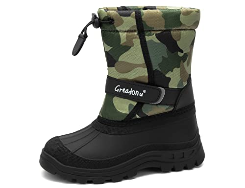 Greatonu Unisex Kinder Winterstiefel Warme Tarnung Schneestiefel EU 26 Kleinkind von Greatonu