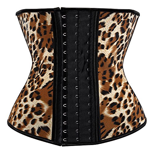 Grebrafan Unterbrust Corsage Taillen Korsett Sport Waist Trainer Cincher Taillenformer (EUR(34-36) M, Leopard) von Grebrafan