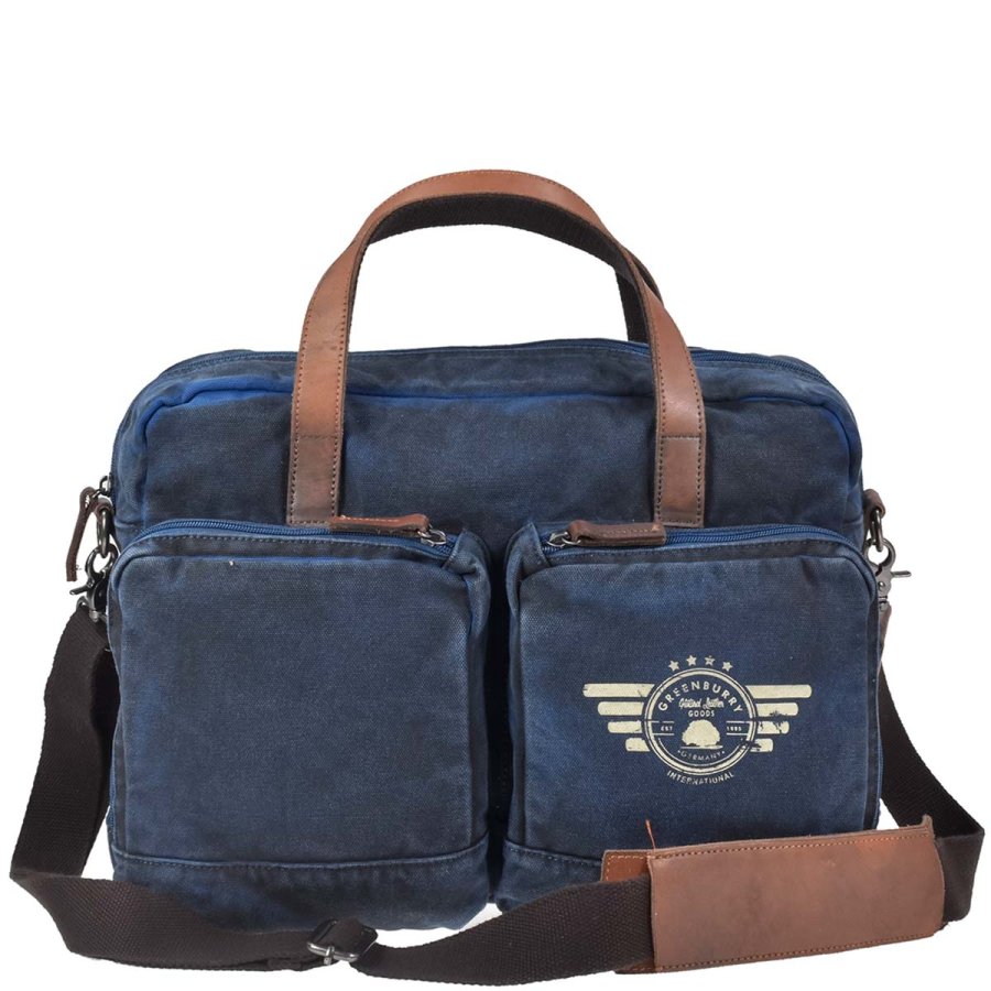 Businesstasche Canvas 39x29cm Aviator Blue Edition 5893 | Greenburry.d von Greenburry