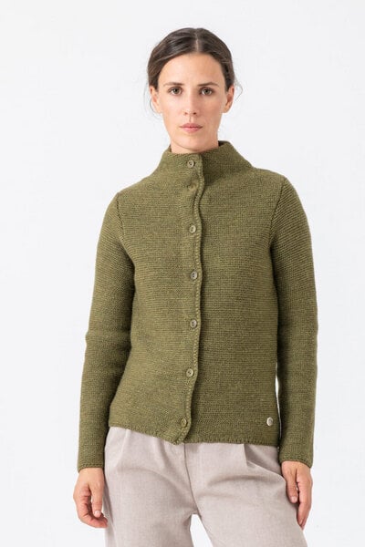 Grenz/gang Damen Strickjacke ELLY aus Schurwolle (kbT) - uni von Grenz/gang