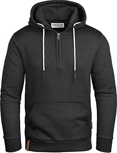 Grin&Bear Herren Hoodie Kapuzenpullover GEC483 Schwarz-S von Grin&Bear