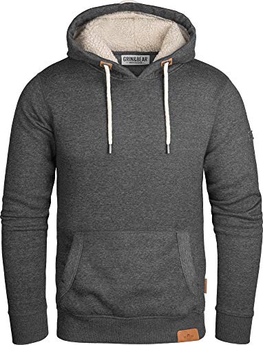 Grin&Bear Herren Kapuzenpullover anthrazit, XXL, GEC473 von Grin&Bear