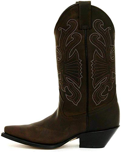 Grinders Herren Buffalo Braun Leder Schlüpfen Western Cowboystiefel 42 von Grinders