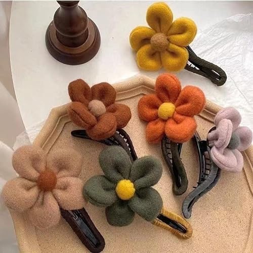 Trendy Vintage Plush Hair Clips for Women Girls Colorful Hairpins Hair Barrettes for Thick Thin Hair Sweet Hair Clips Fashion Accessories Festival Gift for Women Girls Teens (Orange) von Grindrom