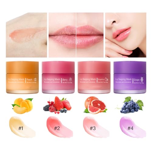 lip Sleeping mask, Lip Mask Lip Care Moisturizing Fruit Overnight Lip Balm Skincare Lip Oil, Lip Skin Care, Hydrating Nourishing Sleep Anti-chapped Lip Cream for Women Men (Berries) von Grindrom