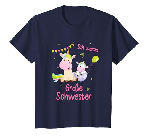 Kinder Ich werde große Schwester 2024 Einhorn Loading Mädchen Süß T-Shirt von Große Schwester 2024 Schwangerschaftsverkündung