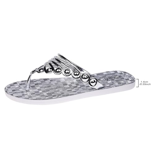 Flip Flops Damen, Orthopädische Sandalen Damen, Komfort Geteilten Sandaletten Atmungsaktiv Leichtgewichts Strandsandalen Casual Fashion Plateausandalen Offene Zehe Tanga Sandalen von Gsheocm