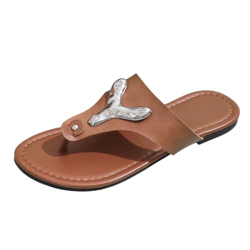 Flip Flops Damen, Sandalen Damen Sommer, Komfort Geteilten Sandaletten Atmungsaktiv Leichte Strandsandalen Casual Fashion Plateausandalen Offene Zehe Tanga Sandalen von Gsheocm