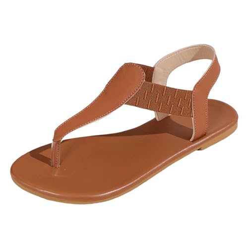 Flipflops Damen, Sandalen Damen Sommer, Komfort Geteilten Sandaletten Atmungsaktiv Leichtgewichts Strandsandalen Casual Fashion Flache Sandale Offene Zehe Tanga Sandalen von Gsheocm