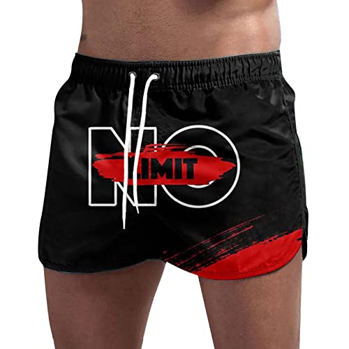 Gsheocm Herren Unterwäsche Shorts Schwarz Herren-Badehose mit Kompressionsfutter, schnell trocknend, Surfen, Sommer, Strandshorts, Badeanzug, Sportshorts Mountainbike Shorts Herren Schwarz von Gsheocm