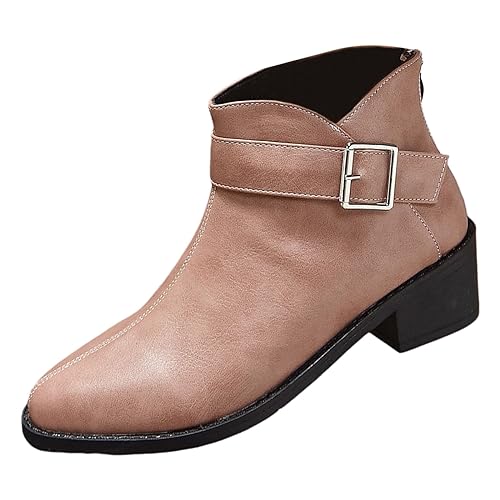 Gsheocm Leichte Sommer Stiefeletten Damen, Sommerschuhe Damen, Sommerstiefel ReißVerschluss Westernreitstiefel Fashion Bequeme Freizeitschuhe Klassische Freizeit Winterschuhe Outdoor Boots von Gsheocm