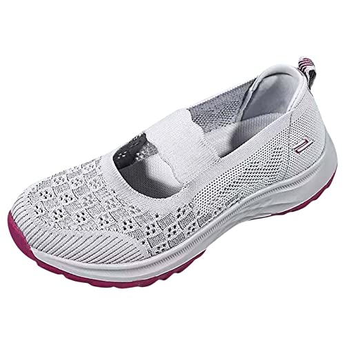 Gsheocm Turnschuhe Weiß Damen Summer Eddie Damenmoden Sport Hohlnetz- auf Schuhe Slip Damen- Walkingschuhe von Gsheocm