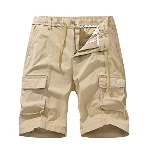 Gsheocm Wanderhose Mit Abnehmbaren Beinen Herren Reine Baumwolle Cargo Hosen Sommer Männer Shorts Einfarbig Große Capris Männer Jogginghose Trend Cargohose Herren Große Größe von Gsheocm