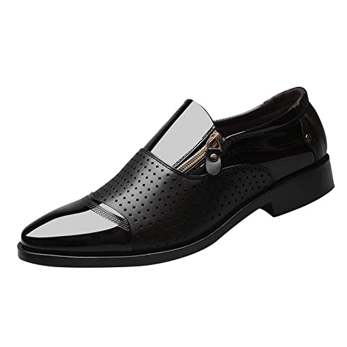 Lederschuhe Herren Winter - Anzugschuhe Herren Winter Business Schuhe Formale Moderne Klassische Schnürhalbschuhe Oxford Smoking Schuhe Lackschuhe Leder-Schuhe Oxford-Kleiderschuhe von Gsheocm