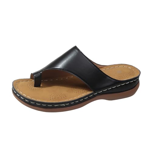 Zehensandalen Damen, Orthopädische Sandalen Damen, Komfort Geteilten Sandaletten Leichtgewichts Atmungsaktiv Strandsandalen Freizeit Fashion Flache Sandale Peep Toe Tanga Sandalen von Gsheocm