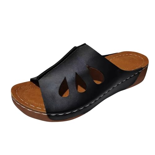 Zehensandalen Damen, Sandalen Damen, Geteilten Bequem Sandaletten Leichte Atmungsaktiv Strandsandalen Freizeit Fashion Plateausandalen Offene Zehe Tanga Sandalen von Gsheocm