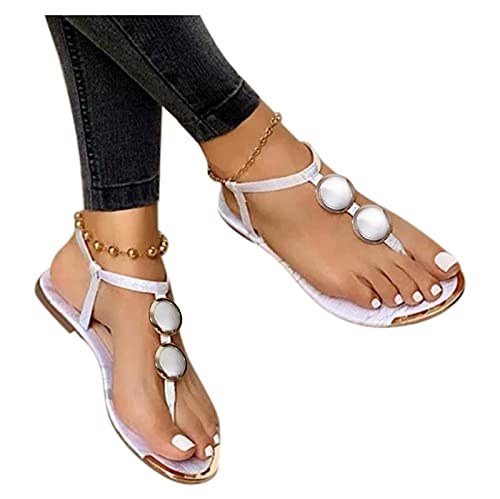 Zehentrenner Damen, Flip Flops Damen, Fashion Peep Toe Sandalen Sommer Geteilten Römersandalen Atmungsaktiv Leichtgewichts Sandaletten Freizeit Bequem Keilsandalen von Gsheocm