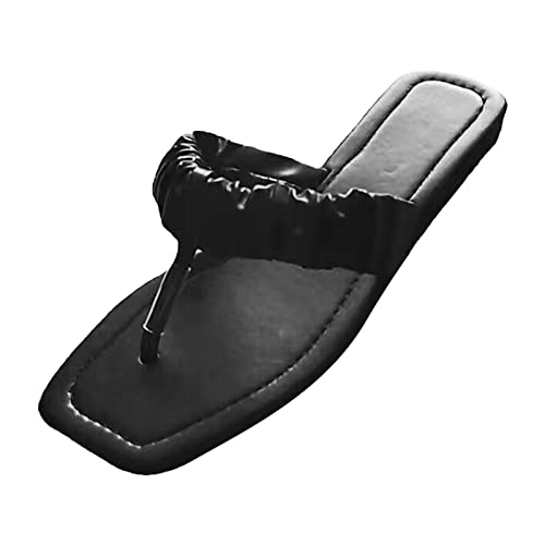 Zehentrenner Damen, Sandalen Damen Sommer, Geteilten Bequem Sandaletten Leichte Atmungsaktiv Strandsandalen Mode Freizeit Flache Sandale Peep Toe Tanga Sandalen von Gsheocm