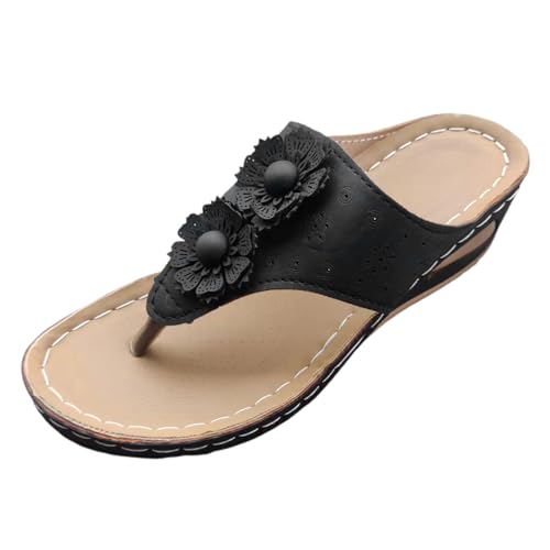 Zehentrenner Sandalen Damen, Orthopädische Sandalen Damen, Geteilten Bequem Sandaletten Atmungsaktiv Leichtgewichts Strandsandalen Casual Fashion Plateausandalen Offene Zehe Tanga Sandalen von Gsheocm