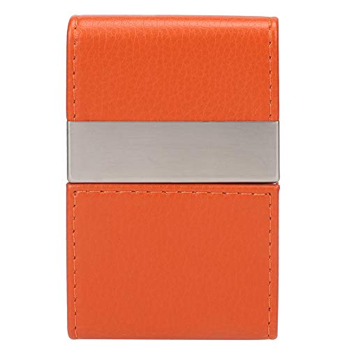 Gsycle Visitenkartenhalter, Visitenkartenetui, Visitenkarten-Organizer, Visitenkarten-Geldbörse, Leder-Geldbörse, Visitenkarten-Magnete(Orange) von Gsycle