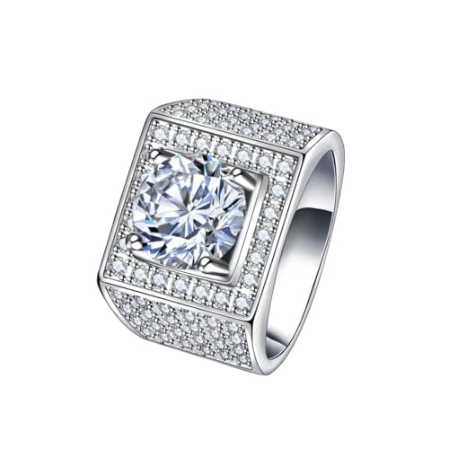 Gu Feng Kristallring Schmuck breiter Zirkon Ringe Imitation Moissanite Ring Luxus Ring von Gu Feng