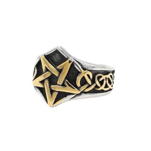 Gu Feng Persönlichkeit Retro Star Herren Punk Rock Hip Hop Titan Stahl Ring von Gu Feng