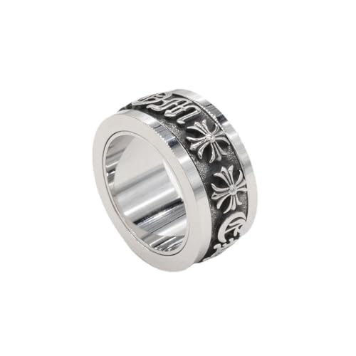 Gu Feng Schmuck Accessoire Persönlichkeit Vintage Cross Turn Herren Titan ring von Gu Feng