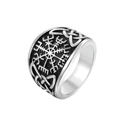 Gu Feng VintageNordic Viking Herren Titanstahl Ring Band Ring von Gu Feng