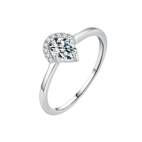 Gualiy 9 Karat Gold Ring, Weißgold Partnerringe Verlobungsringe Oval Form Moissanit Damenring Größe 54 Gualiy 9 Karat Gold Ring, Weißgold Partnerringe Verlobungsringe Oval Form Moissanit Damenring Größe 54 von Gualiy