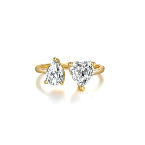 Gualiy Trauringe Gelbgold 375, 9 Karat Freundschaftsringe Damen mit Träne und Herz Moissanit Öffnen Ring Größe 54 Gualiy Trauringe Gelbgold 375, 9 Karat Freundschaftsringe Damen mit Träne und Herz Moissanit Öffnen Ring Größe 54 von Gualiy