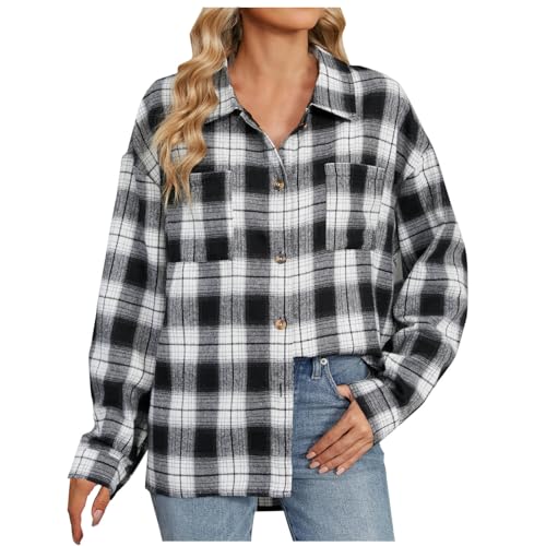 Gubsssl Hemd Damen Karierte Hemdjacke Casual Karohemd Elegant Hemdbluse Holzfällerhemd Langarmshirt Shacket Bluse Jacke Longbluse Frauen Kleidung Oversize Obertile Flanellhemd Weiß XXL Gubsssl Hemd Damen Karierte Hemdjacke Casual Karohemd Elegant Hemdbluse Holzfällerhemd Langarmshirt Shacket Bluse Jacke Longbluse Frauen Kleidung Oversize Obertile Flanellhemd Weiß XXL von Gubsssl