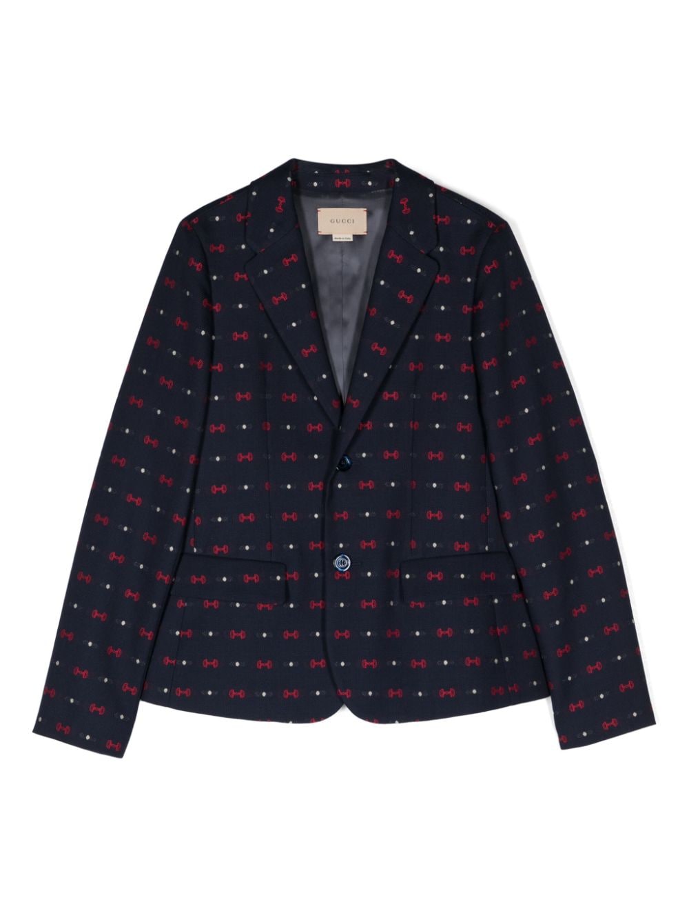 Gucci Kids Blazer mit Horsebit-Stickerei - Blau von Gucci Kids