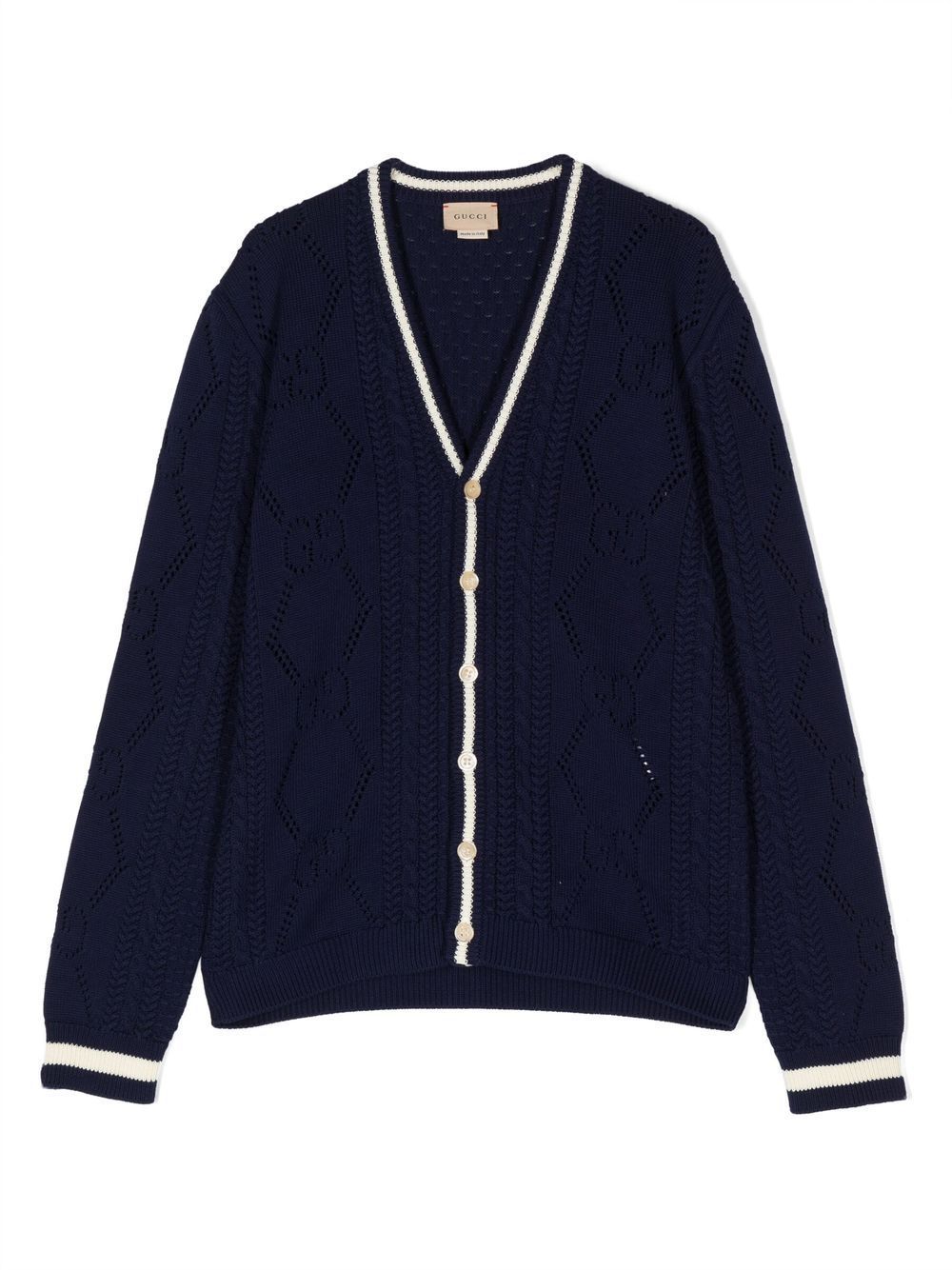 Gucci Kids Cardigan mit GG - Blau von Gucci Kids